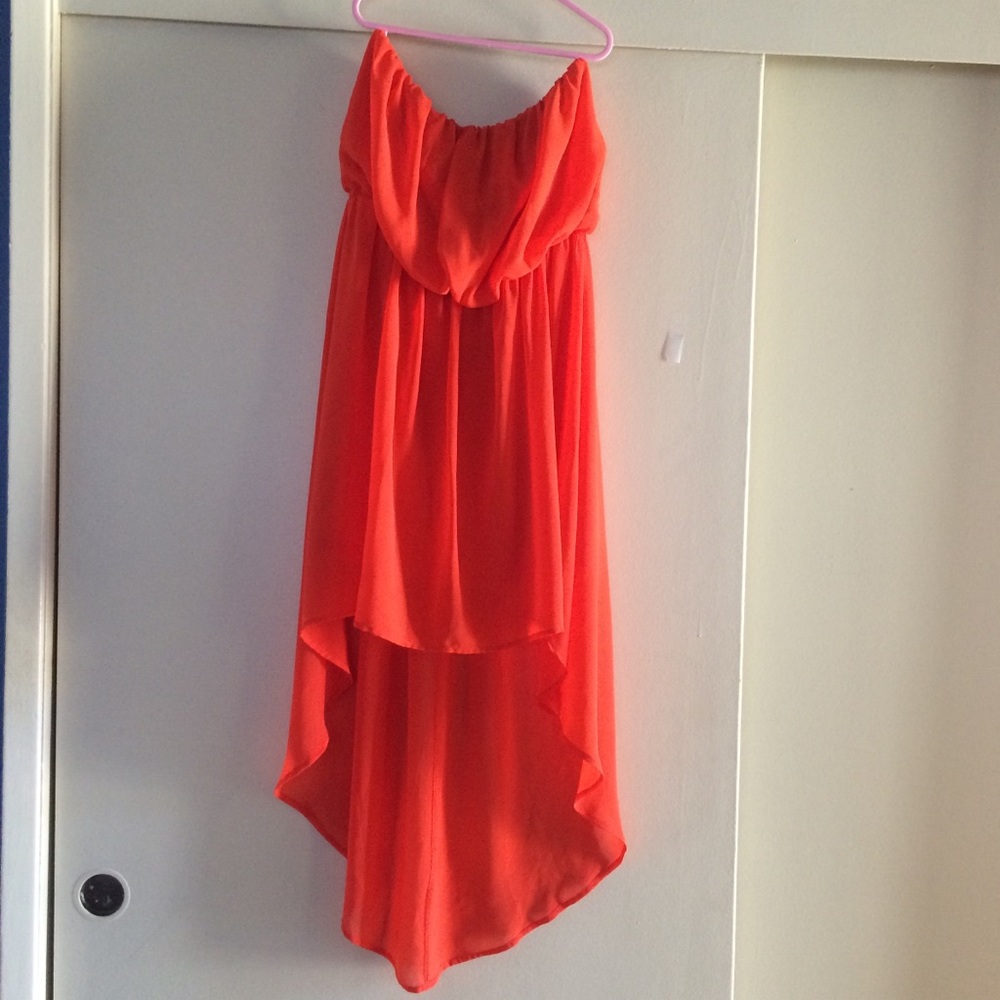 ❇️PRICE DROP❇️ High Low strapless Orange/Red dress